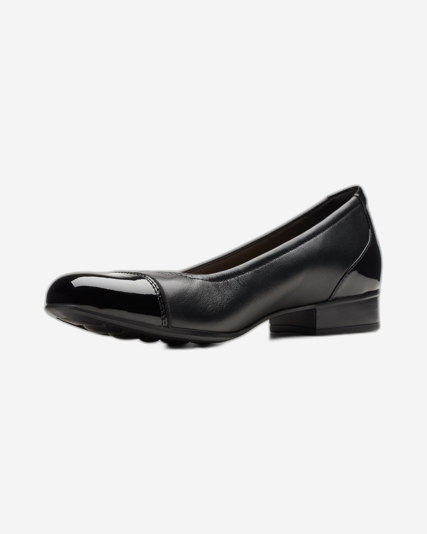 Clarks Juliet Step Shoes - Black Leather (Standard Fit)