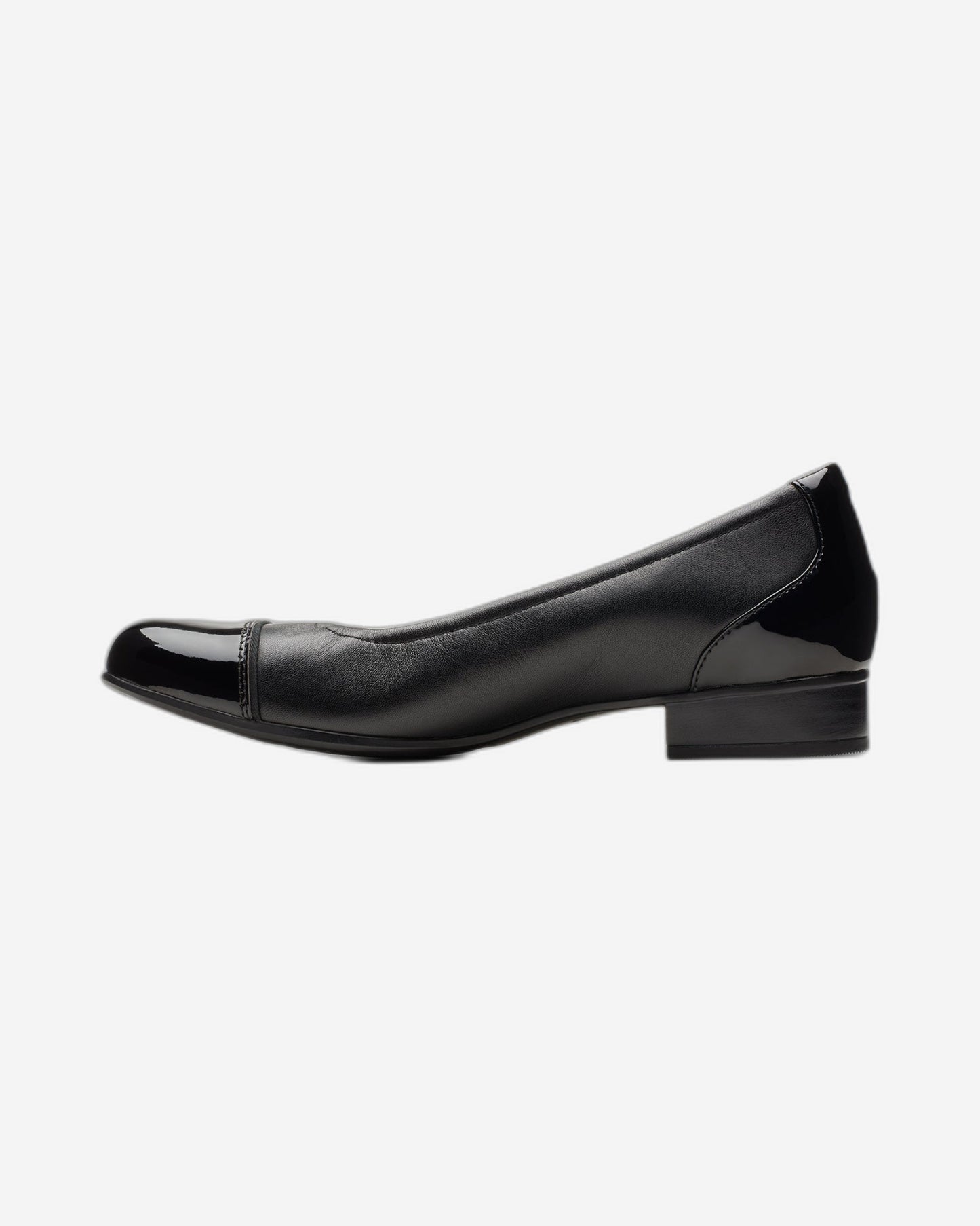 Clarks Juliet Step Shoes - Black Leather (Standard Fit)