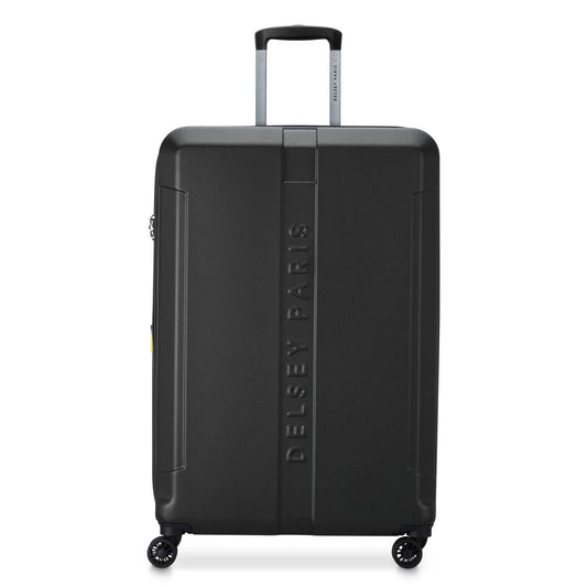 Delsey Paris Depart Hard 80cm Hardcase 4 Double Wheel Expandable Check-In Luggage Trolley Case Black - 00314583000 X9