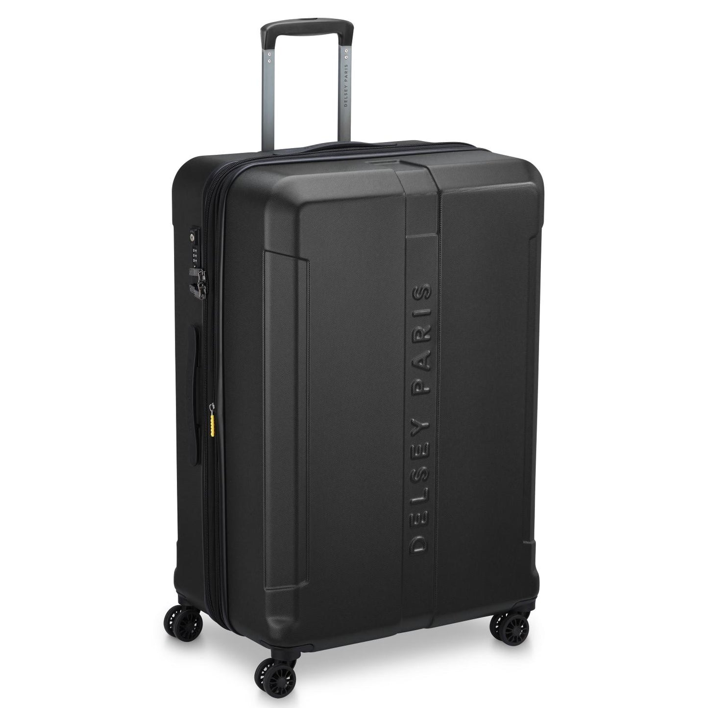Delsey Paris Depart Hard 80cm Hardcase 4 Double Wheel Expandable Check-In Luggage Trolley Case Black - 00314583000 X9