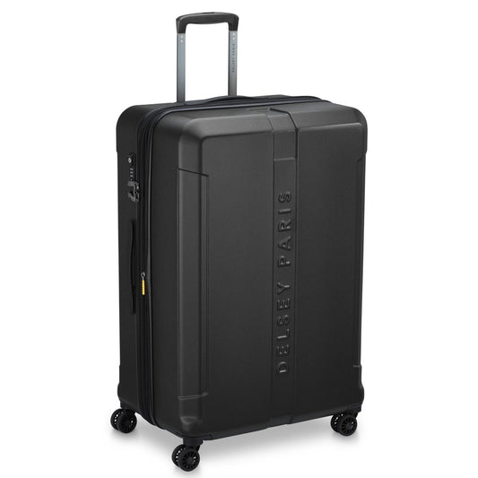 Delsey Paris Depart Hard 80cm Hardcase 4 Double Wheel Expandable Check-In Luggage Trolley Case Black - 00314583000 X9