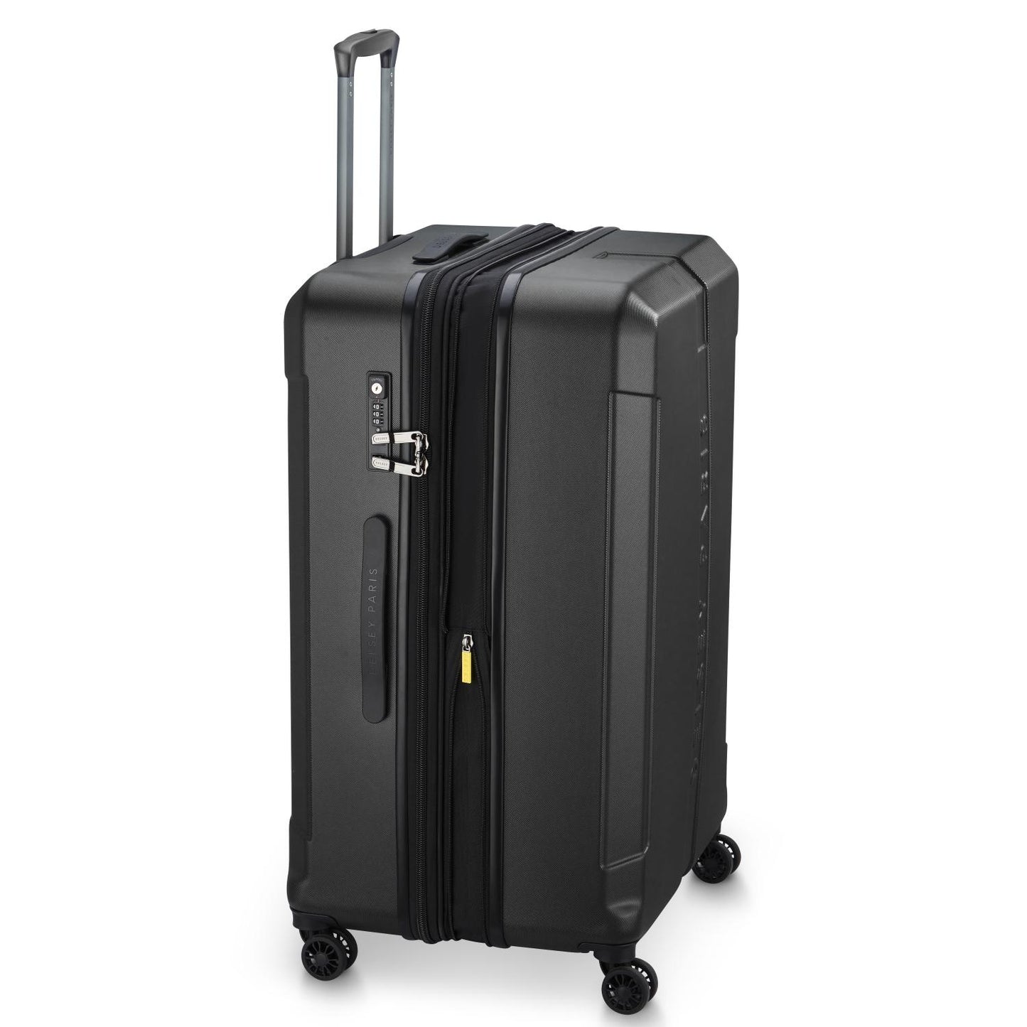 Delsey Paris Depart Hard 80cm Hardcase 4 Double Wheel Expandable Check-In Luggage Trolley Case Black - 00314583000 X9