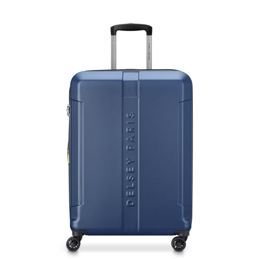 Delsey Paris Depart Hard 81cm Hardcase Expandable 4 Double Wheel Check-In Luggage Trolley Case Navy Blue - 00314583022 X9