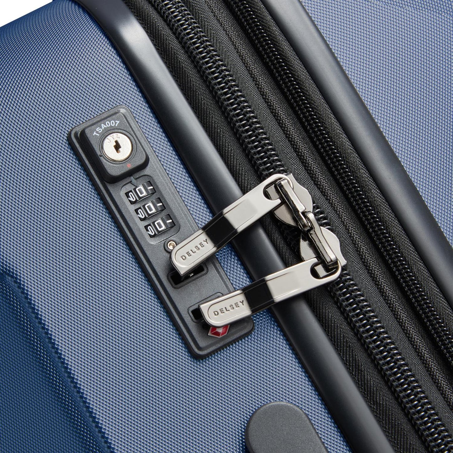 Delsey Paris Depart Hard 81cm Hardcase Expandable 4 Double Wheel Check-In Luggage Trolley Case Navy Blue - 00314583022 X9