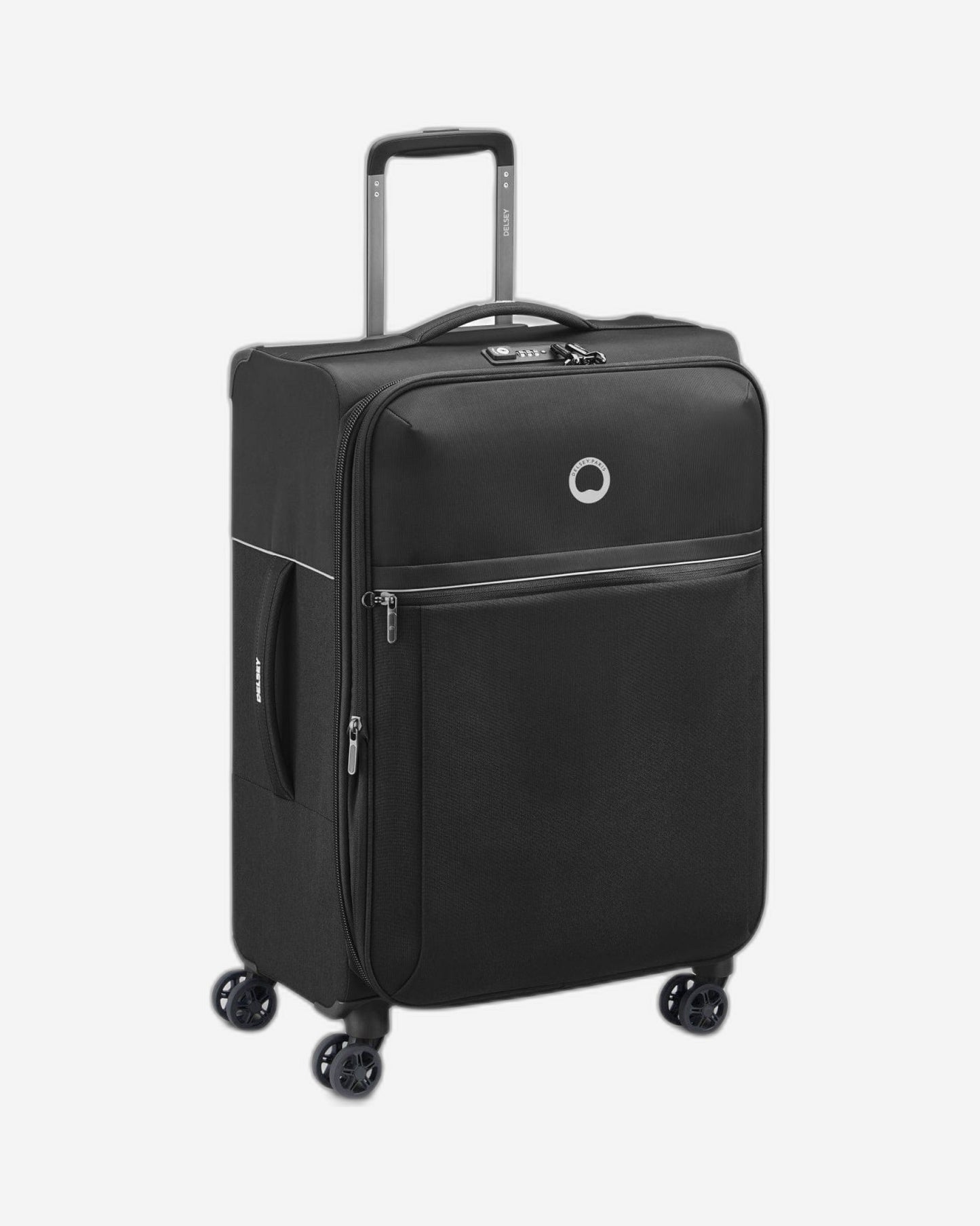 Delsey Paris Brochant 2.0 67Cm Softcase 4 Double Wheel Expandable Medium Check-In Luggage Trolley Black - 00225681000