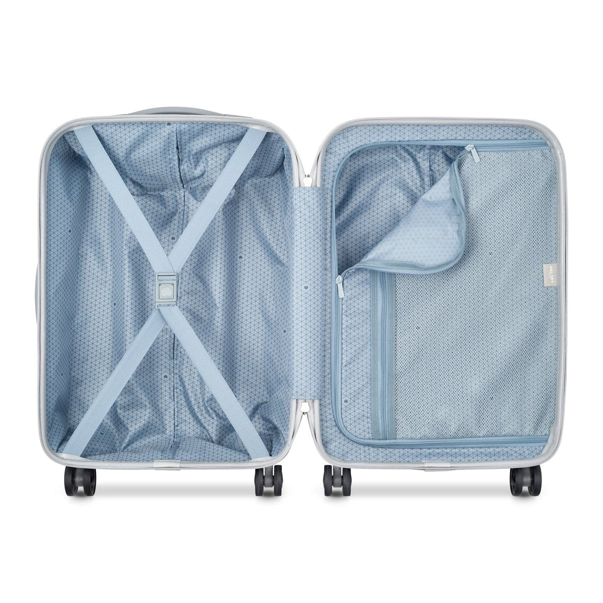 Delsey Paris Lagos 55cm Hardcase 4 Double Wheel Cabin Luggage Trolley Case Silver - 00387080111W9