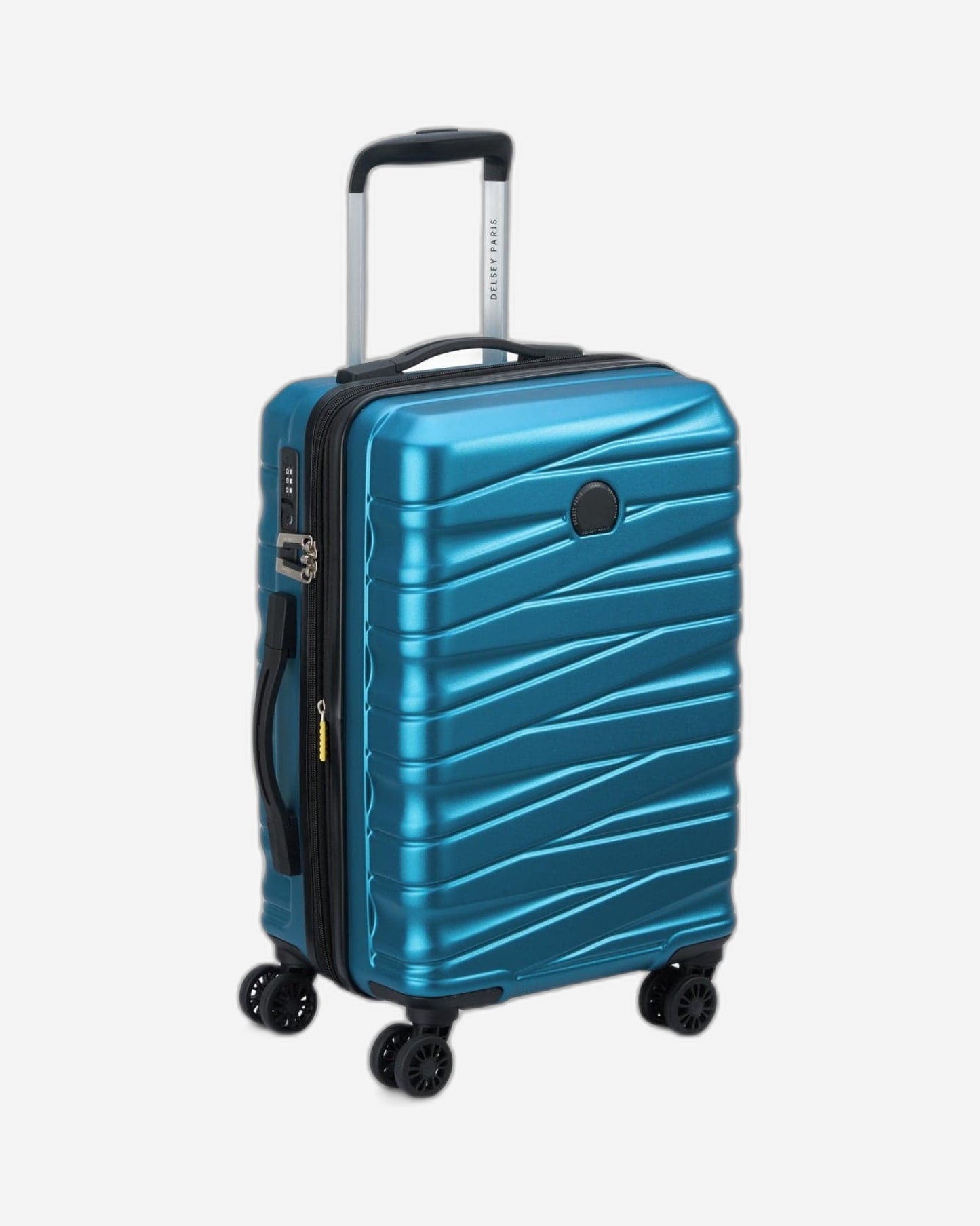 Delsey Paris Tiphanie 55cm Hardcase 4 Double Wheel Expandable Cabin Luggage Trolley Case Steel Blue - 00389280122ME