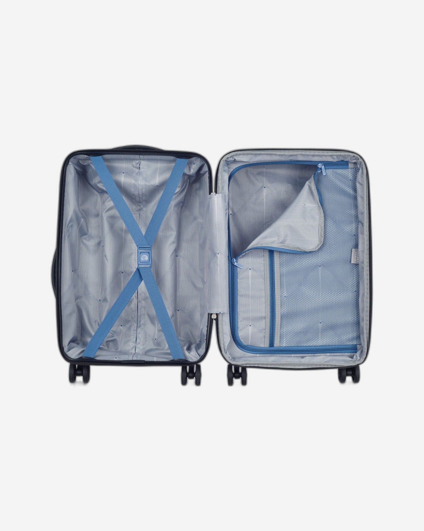 Delsey Paris Tiphanie 55cm Hardcase 4 Double Wheel Expandable Cabin Luggage Trolley Case Steel Blue - 00389280122ME