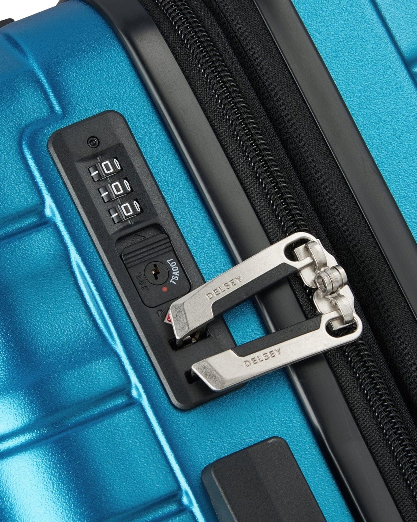 Delsey Paris Tiphanie 55cm Hardcase 4 Double Wheel Expandable Cabin Luggage Trolley Case Steel Blue - 00389280122ME
