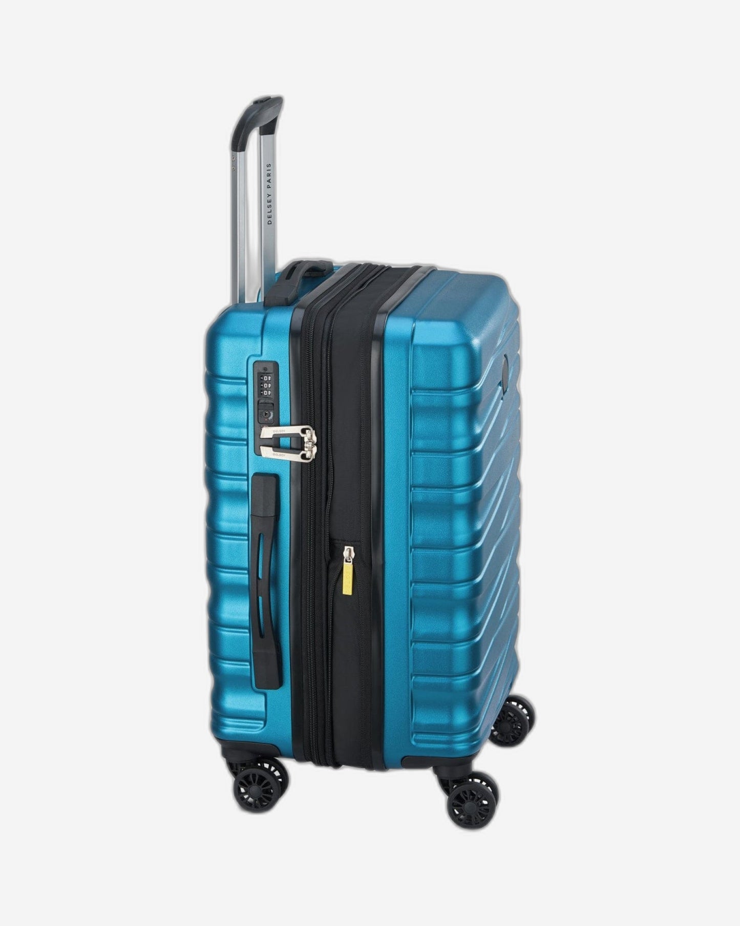 Delsey Paris Tiphanie 55cm Hardcase 4 Double Wheel Expandable Cabin Luggage Trolley Case Steel Blue - 00389280122ME