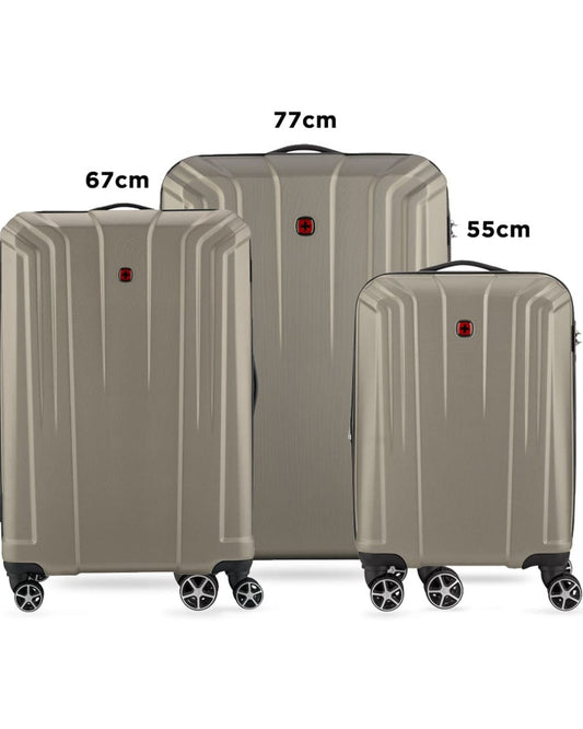 Wenger Destination 3 Piece 55+67+77cm Hardside Expandable Check-In Luggage Trolley Set Bronze - 612344-2