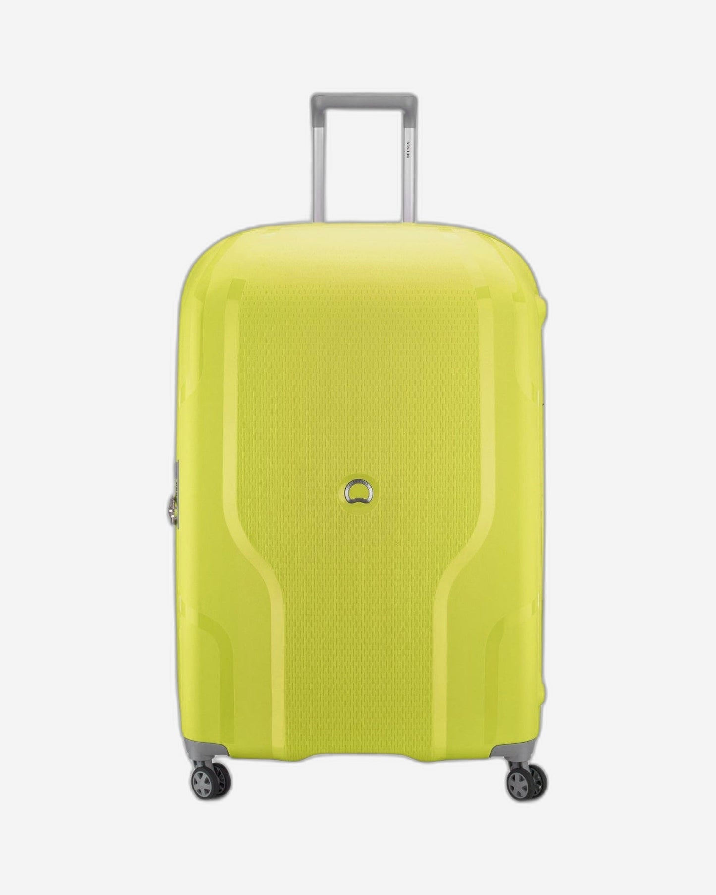 Delsey Paris Clavel 55+70+83cm Hardcase 4 Double Wheel 3 Piece Luggage Trolley Set Lemon
