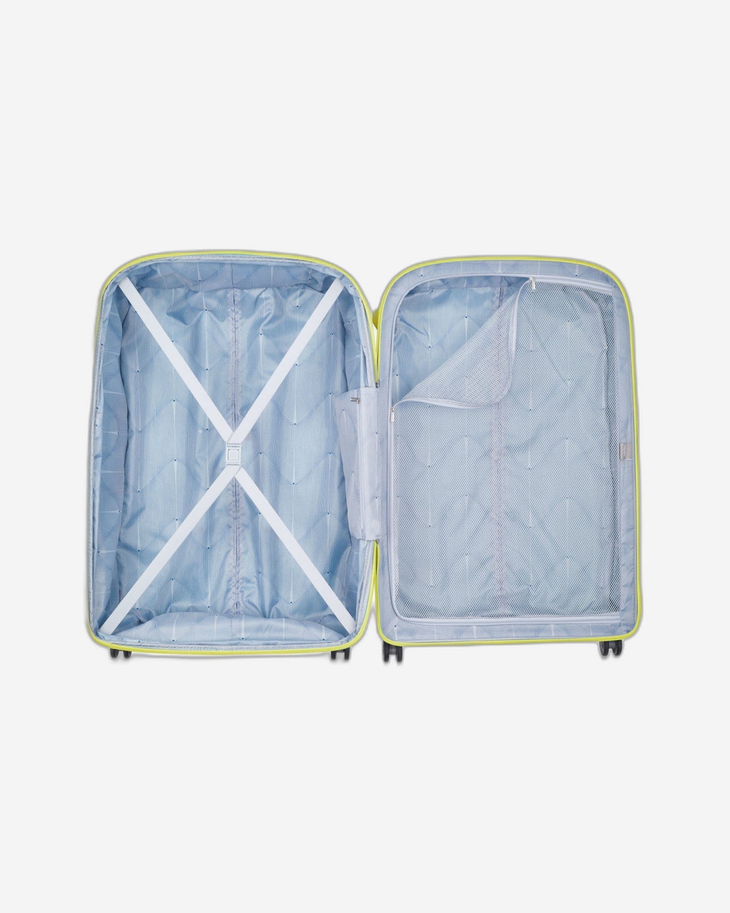 Delsey Paris Clavel 55+70+83cm Hardcase 4 Double Wheel 3 Piece Luggage Trolley Set Lemon