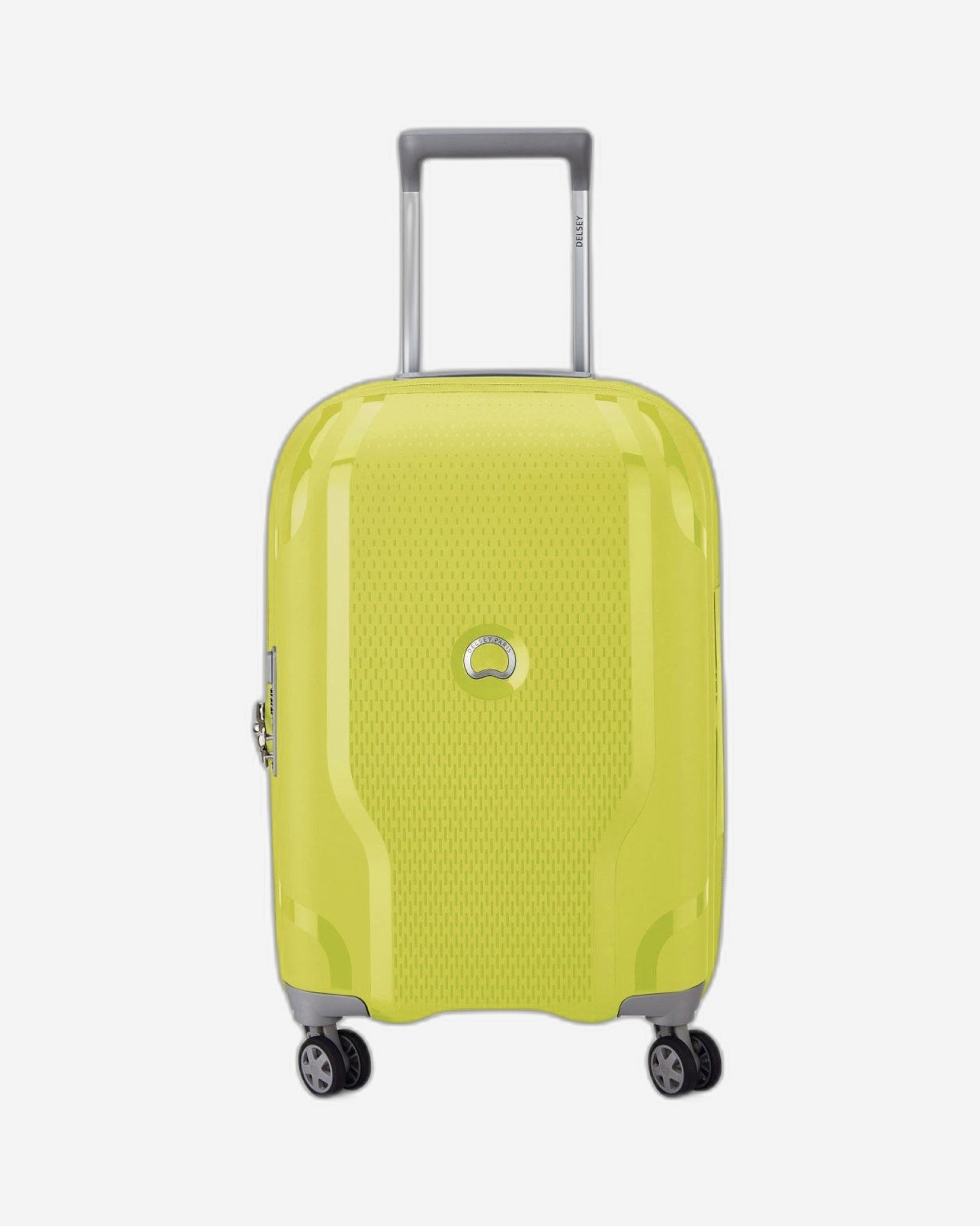 Delsey Paris Clavel 55+70+83cm Hardcase 4 Double Wheel 3 Piece Luggage Trolley Set Lemon