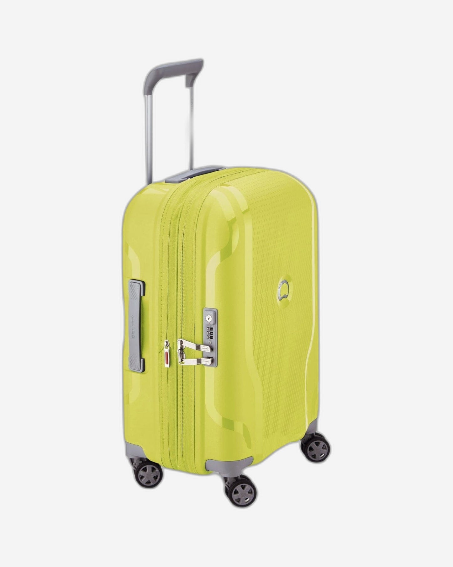 Delsey Paris Clavel 55+70+83cm Hardcase 4 Double Wheel 3 Piece Luggage Trolley Set Lemon