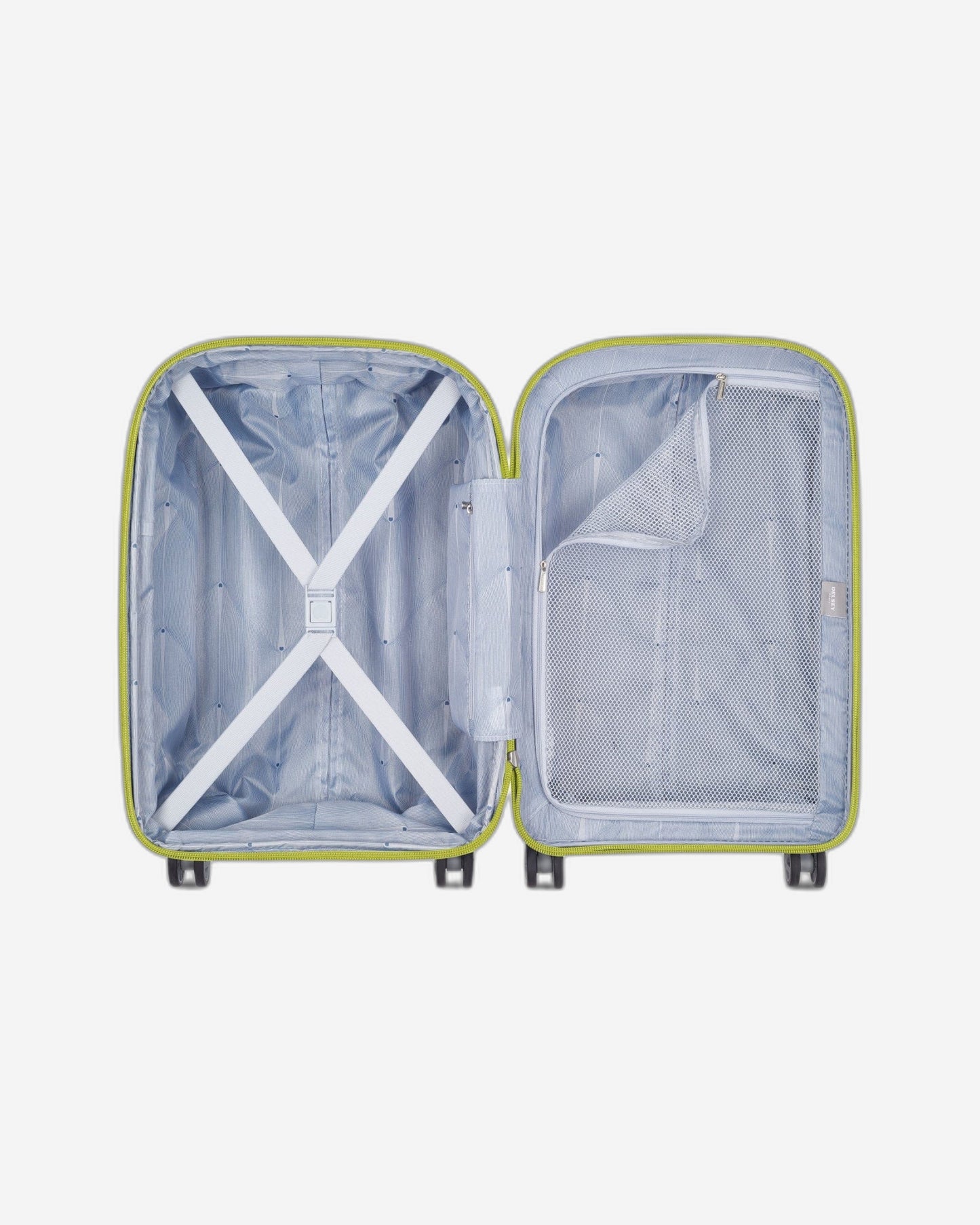 Delsey Paris Clavel 55+70+83cm Hardcase 4 Double Wheel 3 Piece Luggage Trolley Set Lemon