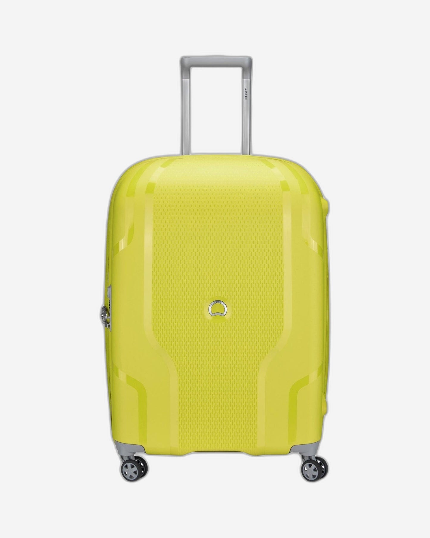 Delsey Paris Clavel 55+70+83cm Hardcase 4 Double Wheel 3 Piece Luggage Trolley Set Lemon