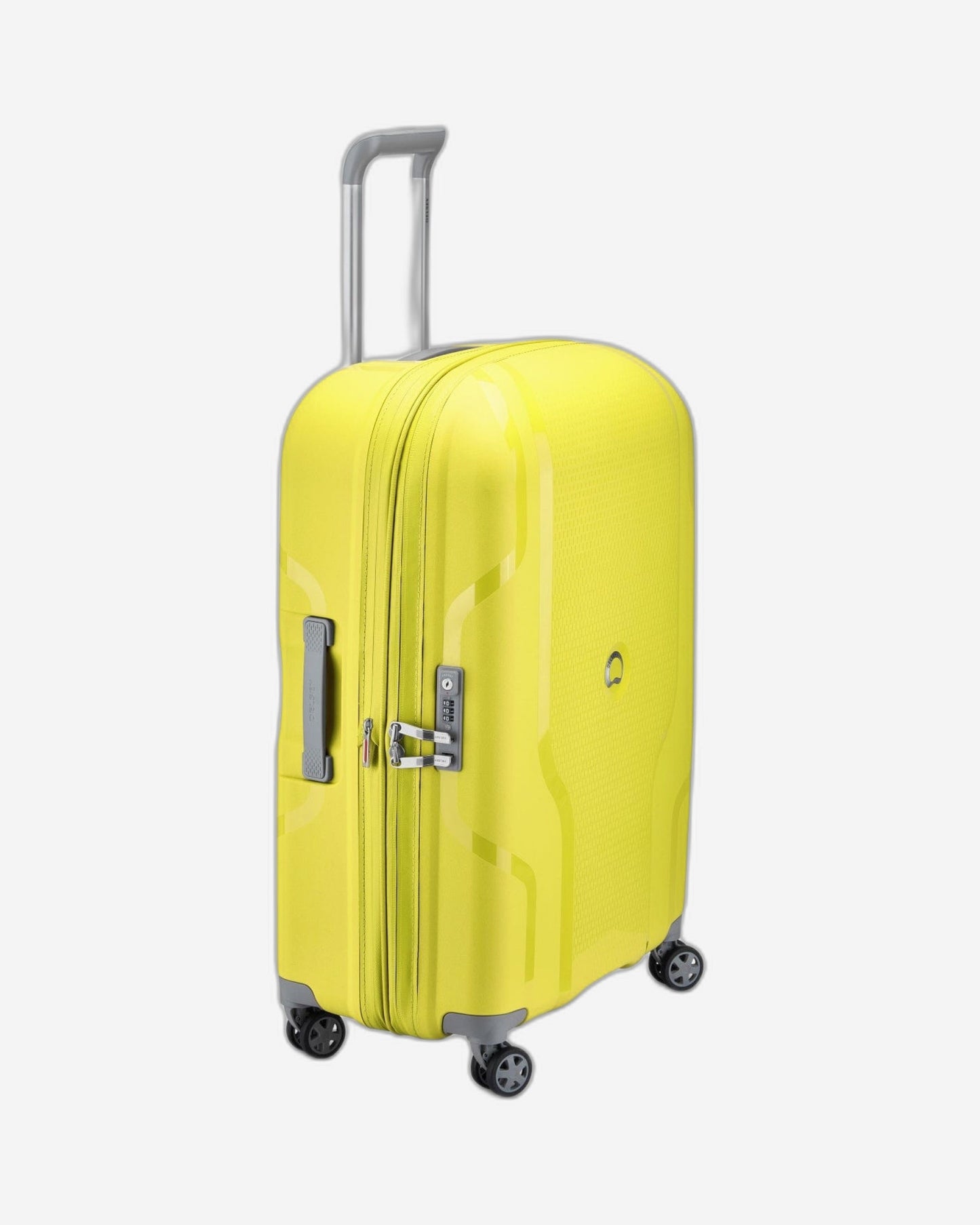 Delsey Paris Clavel 55+70+83cm Hardcase 4 Double Wheel 3 Piece Luggage Trolley Set Lemon