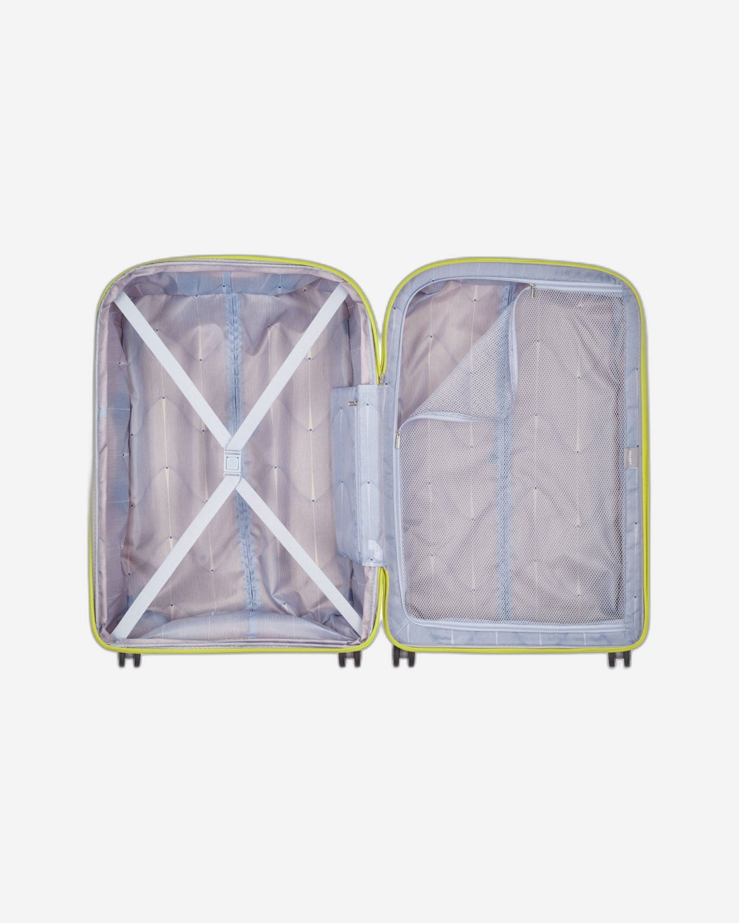 Delsey Paris Clavel 55+70+83cm Hardcase 4 Double Wheel 3 Piece Luggage Trolley Set Lemon