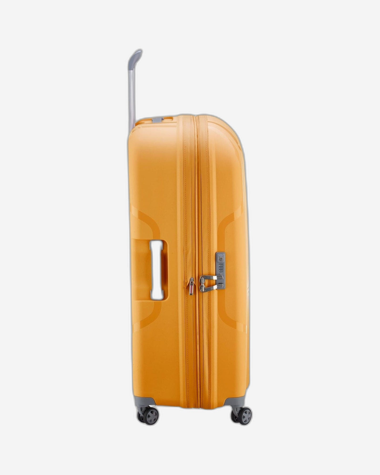 Delsey Paris Clavel 55+70+83cm Hardcase 4 Double Wheel Expandable 3 Piece Luggage Trolley Set Yellow
