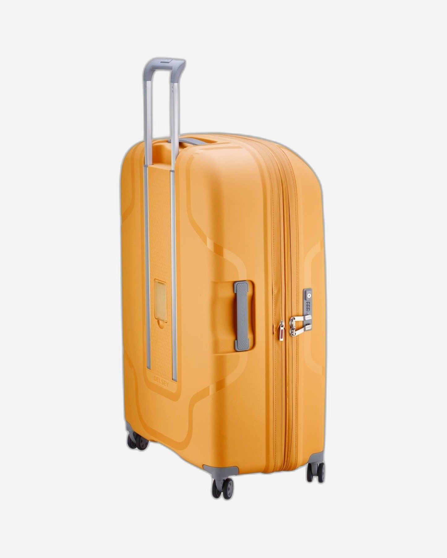 Delsey Paris Clavel 55+70+83cm Hardcase 4 Double Wheel Expandable 3 Piece Luggage Trolley Set Yellow