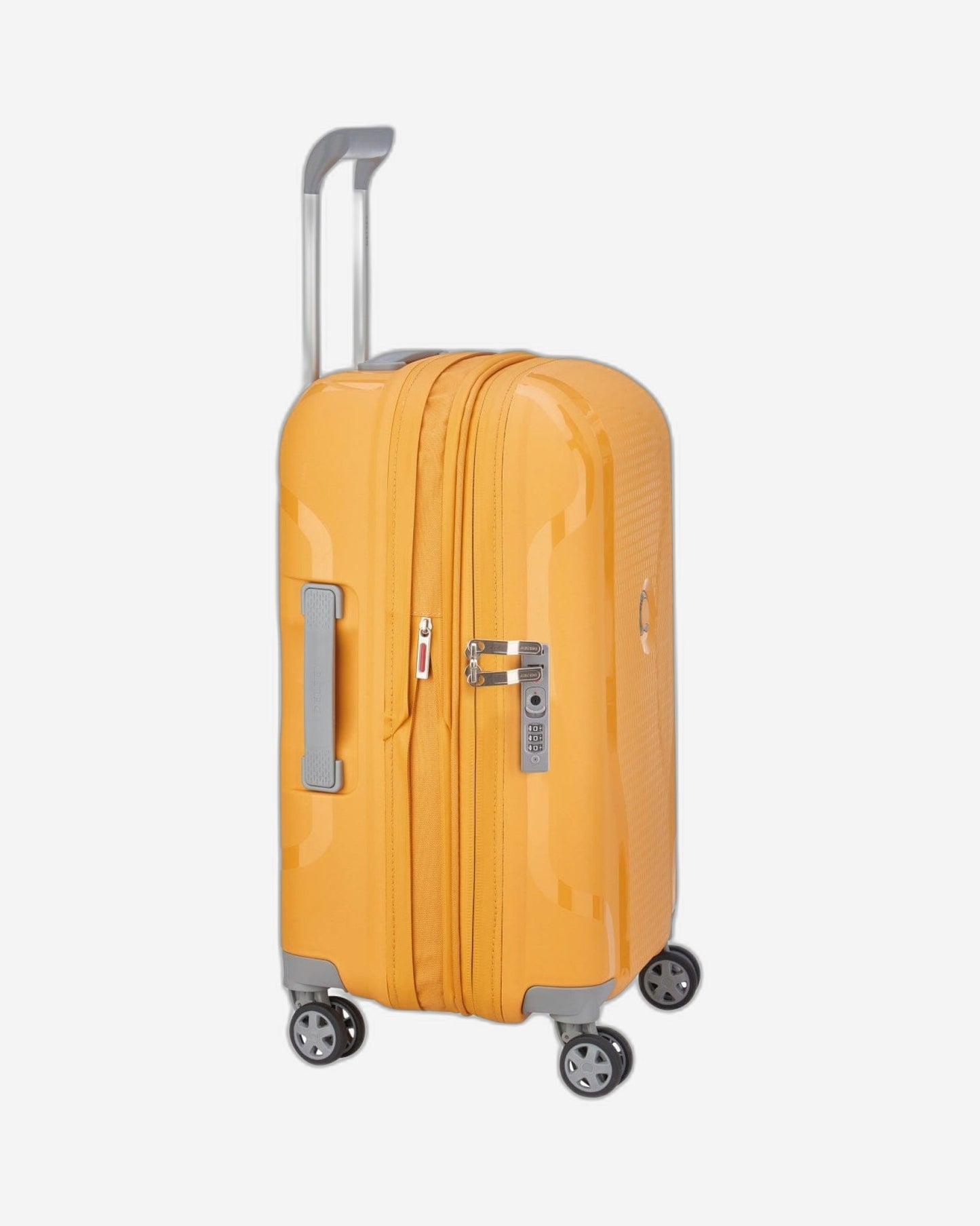 Delsey Paris Clavel 55+70+83cm Hardcase 4 Double Wheel Expandable 3 Piece Luggage Trolley Set Yellow