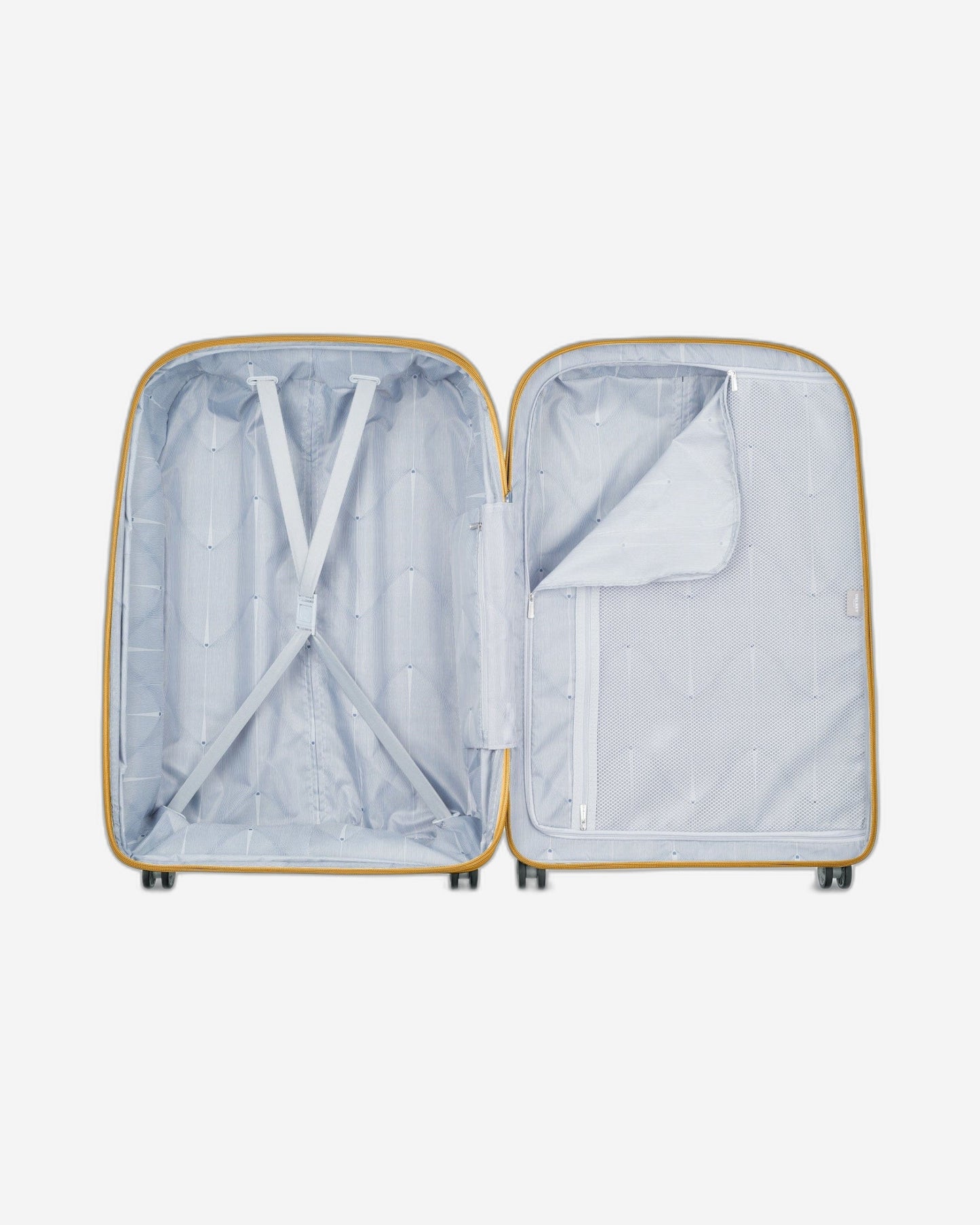 Delsey Paris Clavel 55+70+83cm Hardcase 4 Double Wheel Expandable 3 Piece Luggage Trolley Set Yellow