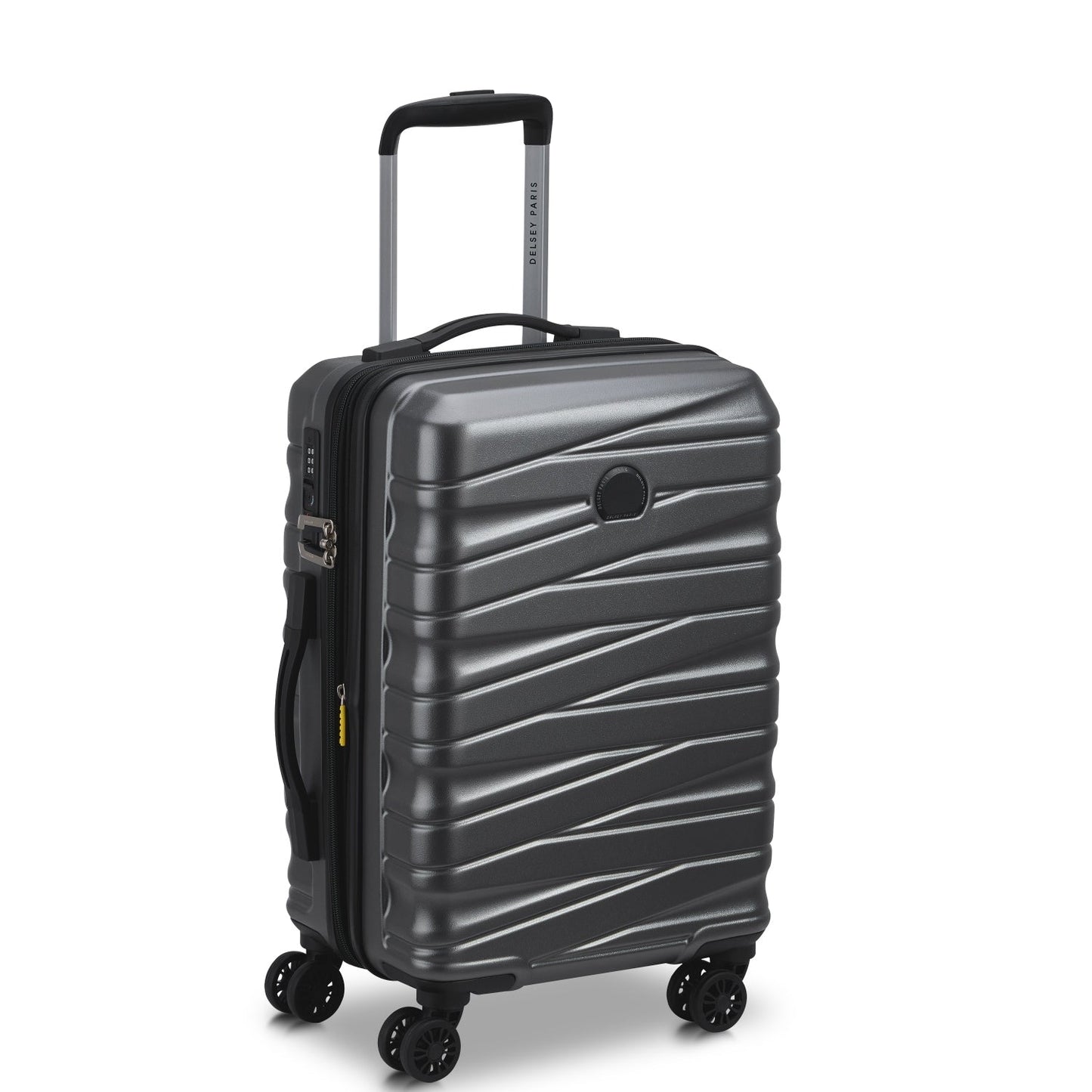 Delsey Paris Tiphanie 3Piece SET 55+70+82cm Hardcase 4 Double Wheel Expandable Cabin & Check-In Luggage Trolley Set Graphite