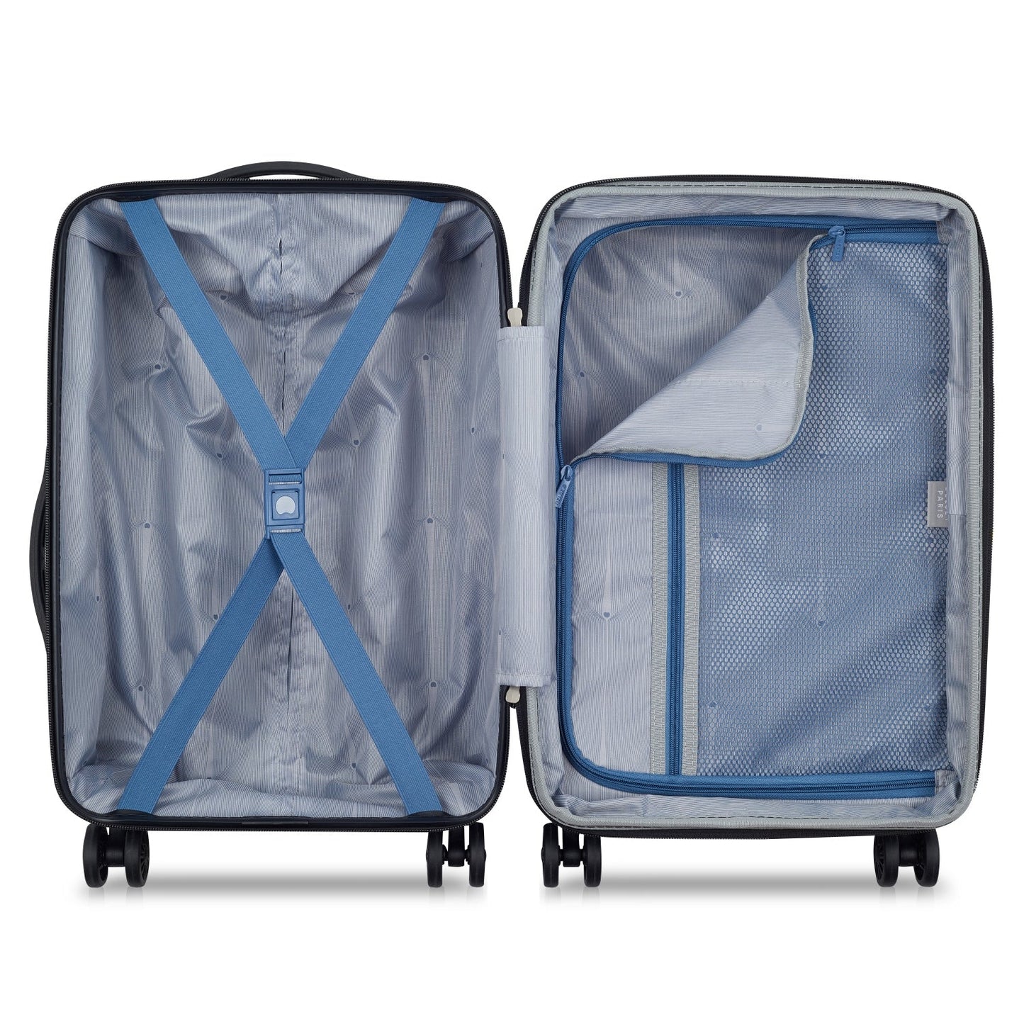 Delsey Paris Tiphanie 3Piece SET 55+70+82cm Hardcase 4 Double Wheel Expandable Cabin & Check-In Luggage Trolley Set Graphite