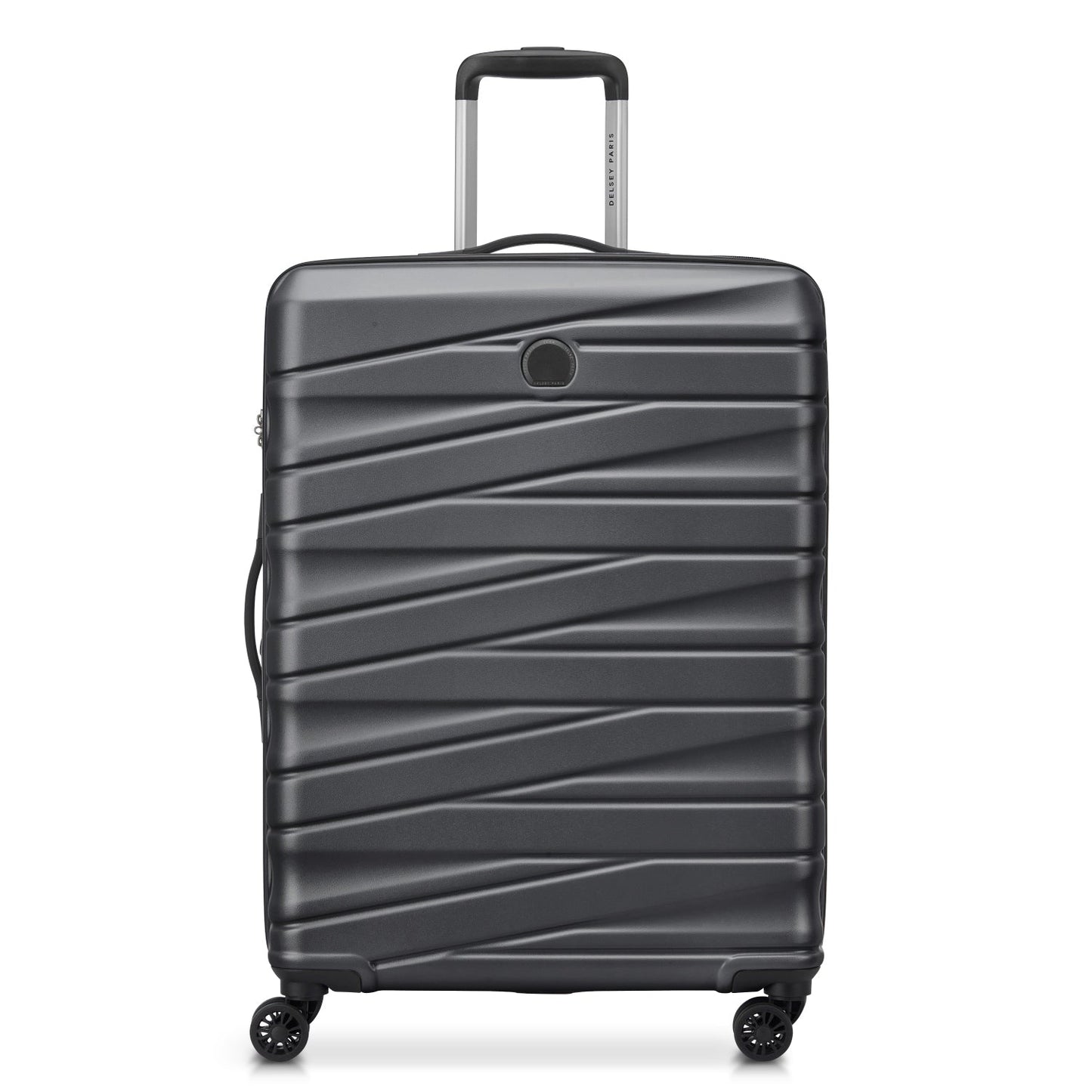 Delsey Paris Tiphanie 3Piece SET 55+70+82cm Hardcase 4 Double Wheel Expandable Cabin & Check-In Luggage Trolley Set Graphite