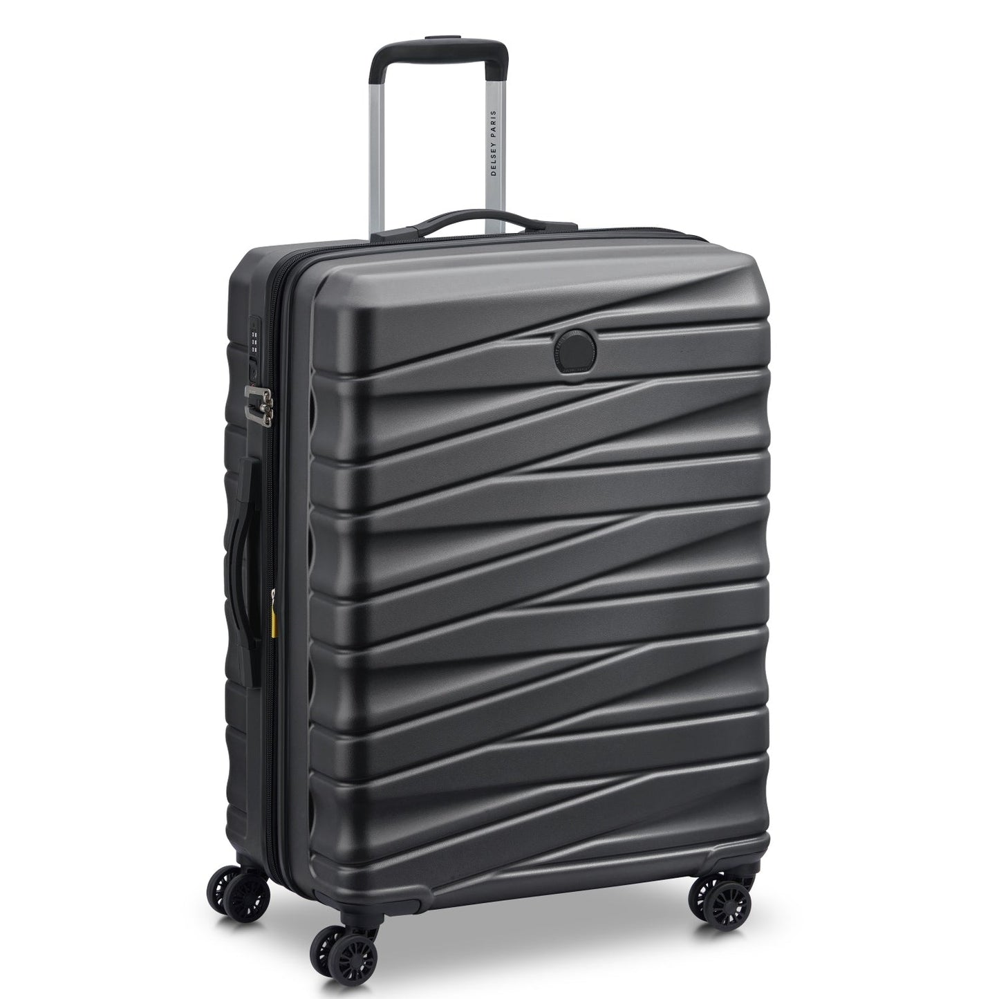 Delsey Paris Tiphanie 3Piece SET 55+70+82cm Hardcase 4 Double Wheel Expandable Cabin & Check-In Luggage Trolley Set Graphite