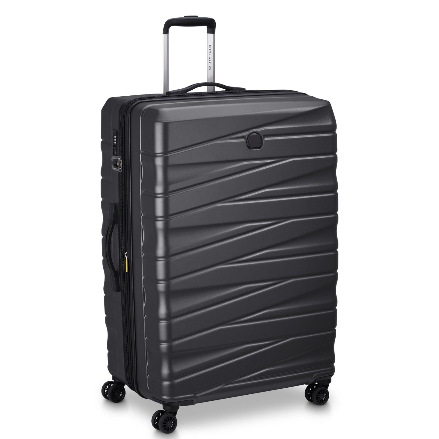 Delsey Paris Tiphanie 3Piece SET 55+70+82cm Hardcase 4 Double Wheel Expandable Cabin & Check-In Luggage Trolley Set Graphite