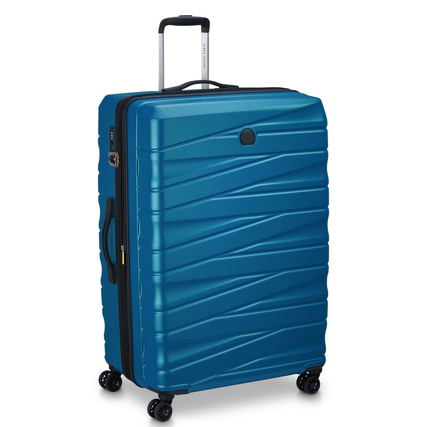 Delsey Paris Tiphanie 3Piece SET 55+70+82cm Hardcase 4 Double Wheel Expandable Cabin & Check-In Luggage Trolley Set Steel Blue