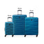 Delsey Paris Tiphanie 3Piece SET 55+70+82cm Hardcase 4 Double Wheel Expandable Cabin & Check-In Luggage Trolley Set Steel Blue