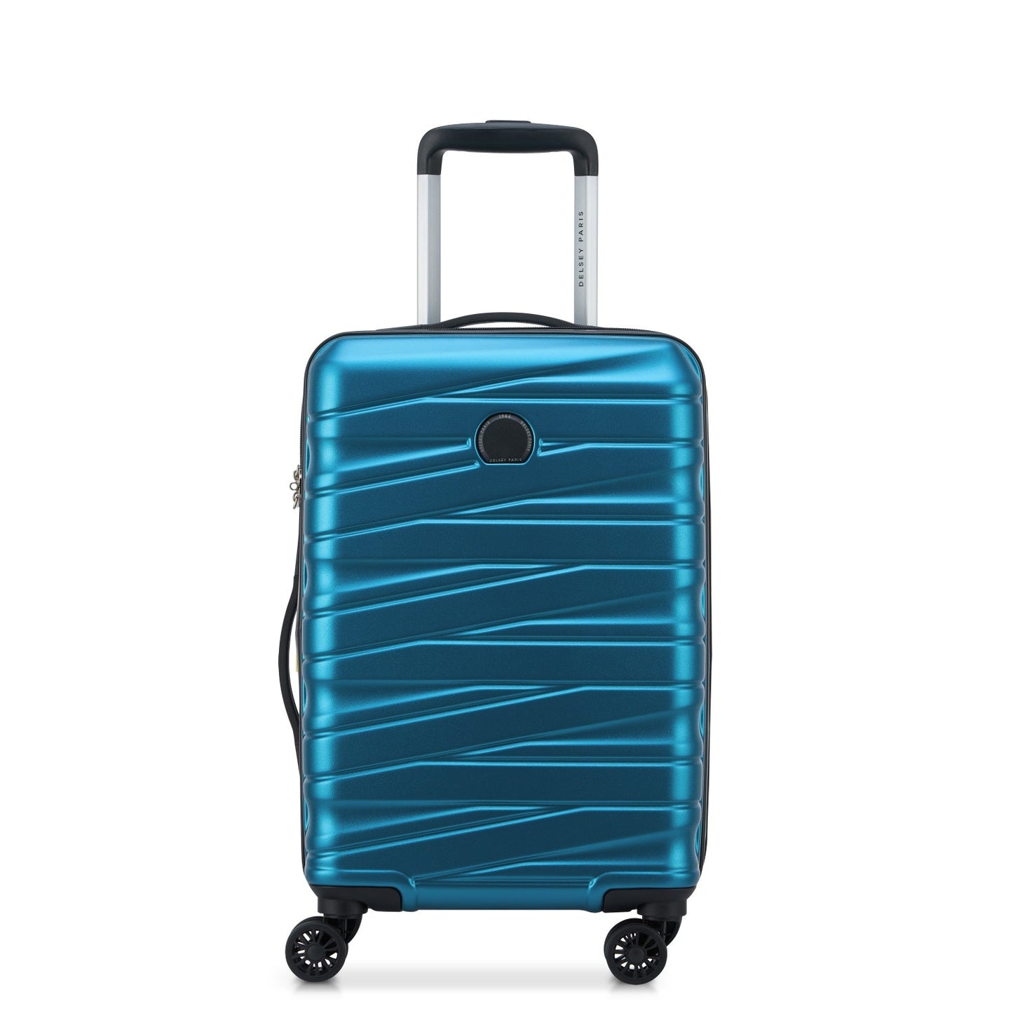 Delsey Paris Tiphanie 3Piece SET 55+70+82cm Hardcase 4 Double Wheel Expandable Cabin & Check-In Luggage Trolley Set Steel Blue