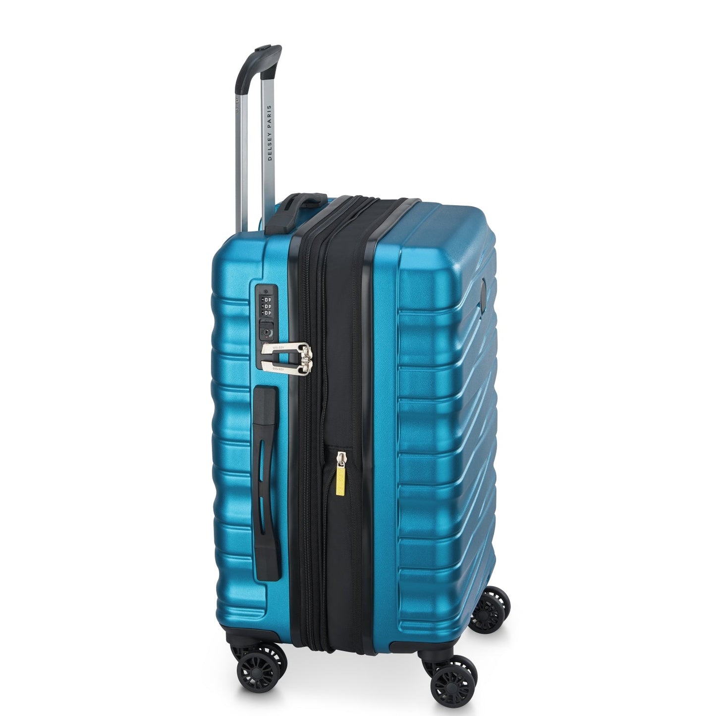 Delsey Paris Tiphanie 3Piece SET 55+70+82cm Hardcase 4 Double Wheel Expandable Cabin & Check-In Luggage Trolley Set Steel Blue