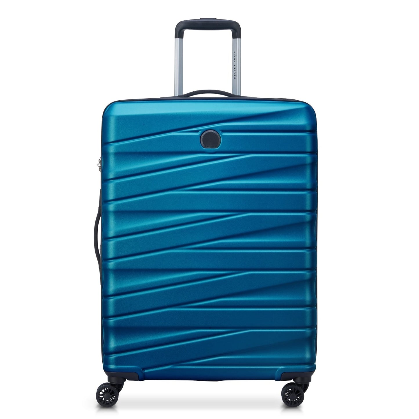 Delsey Paris Tiphanie 3Piece SET 55+70+82cm Hardcase 4 Double Wheel Expandable Cabin & Check-In Luggage Trolley Set Steel Blue