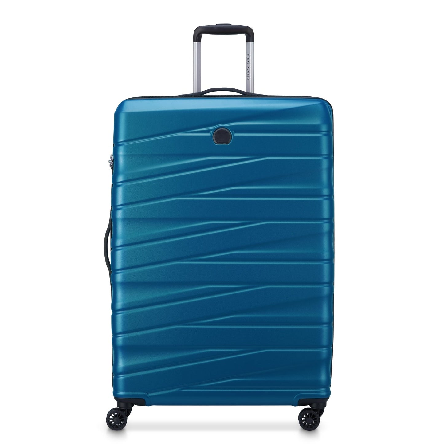 Delsey Paris Tiphanie 3Piece SET 55+70+82cm Hardcase 4 Double Wheel Expandable Cabin & Check-In Luggage Trolley Set Steel Blue