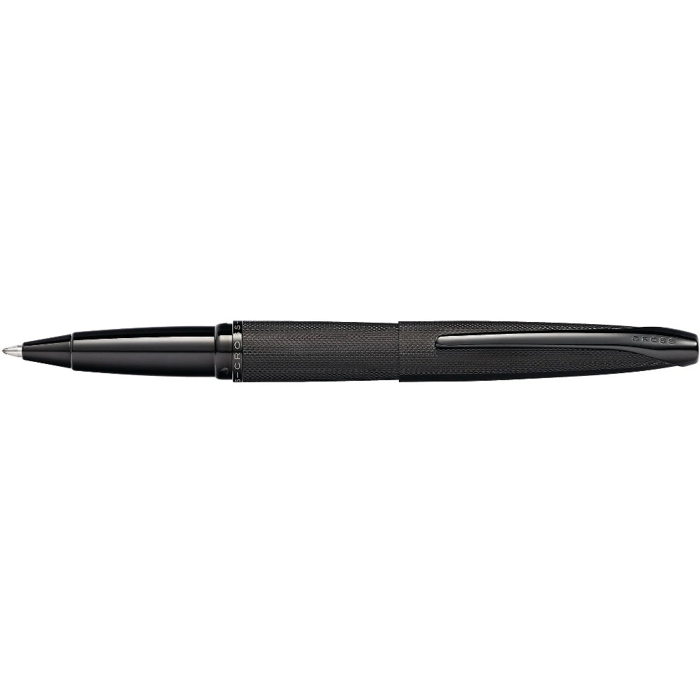 Cross Atx® Brushed Black With Machine-Turned, Diamond-Pattern Engraving With Polished Black Pvd Appointments Selectip® Rollerball Pen - 885-41