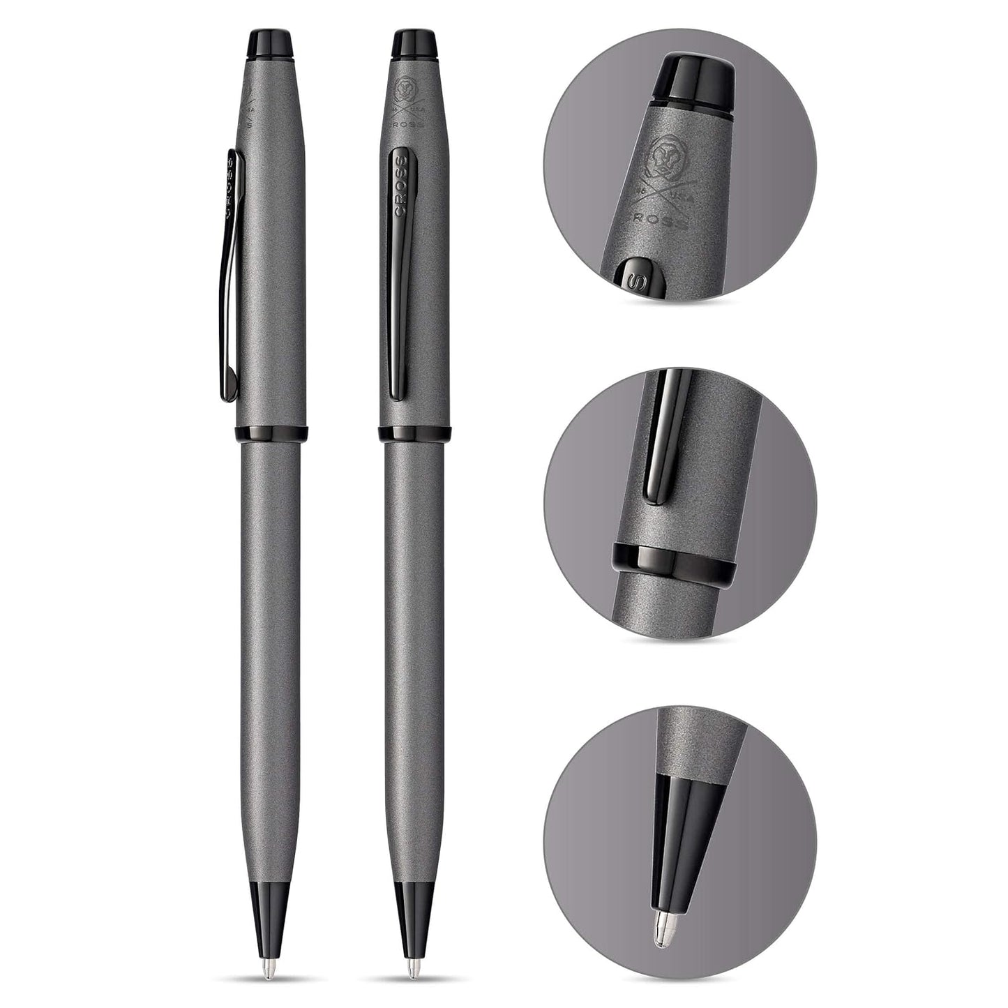 Cross Century® Ii Gunmetal Gray With Polished Black Pvd Appointments Ballpoint Pen - AT0082WG-115