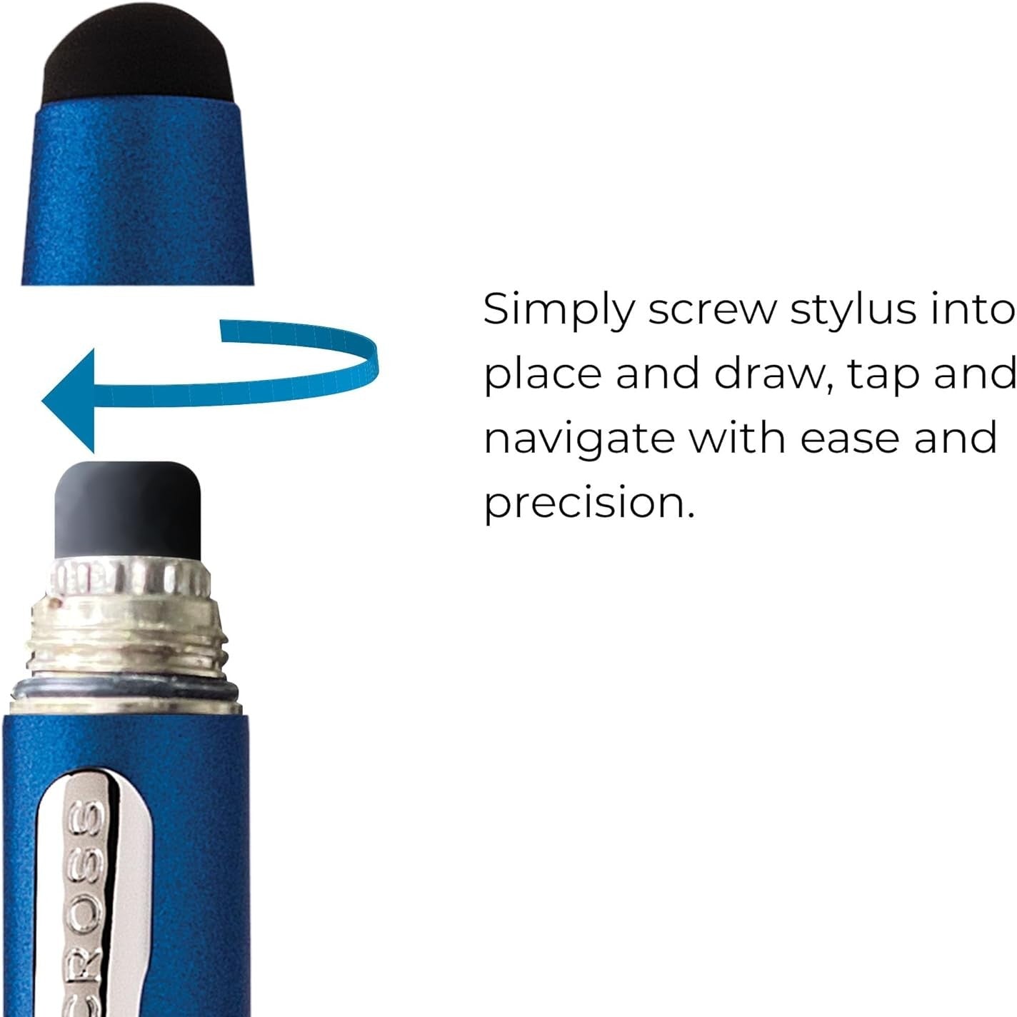 Cross Tech3+ Multi Function Pen. Metallic Blue With Polished Chrome Appointments, 0.5Mm Lead And Optional Stylus. - AT0090-8