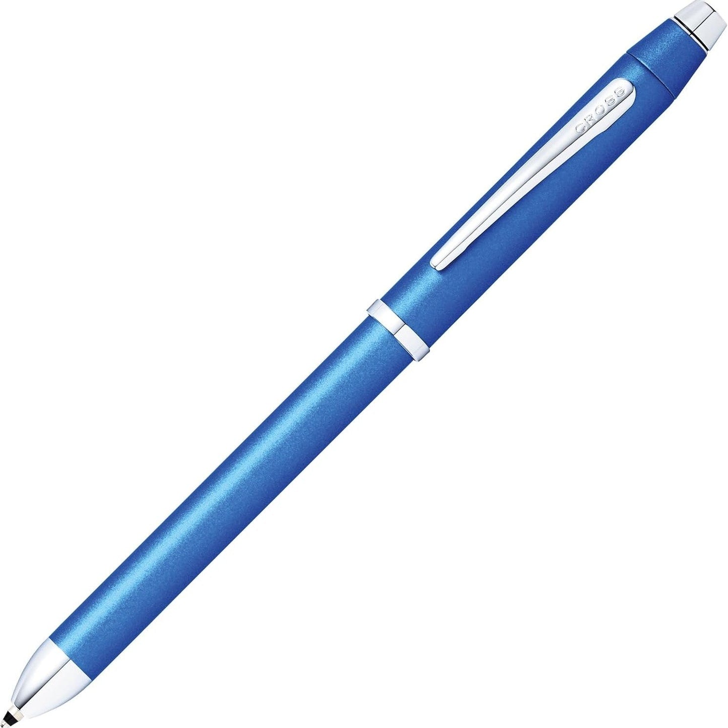 Cross Tech3+ Multi Function Pen. Metallic Blue With Polished Chrome Appointments, 0.5Mm Lead And Optional Stylus. - AT0090-8