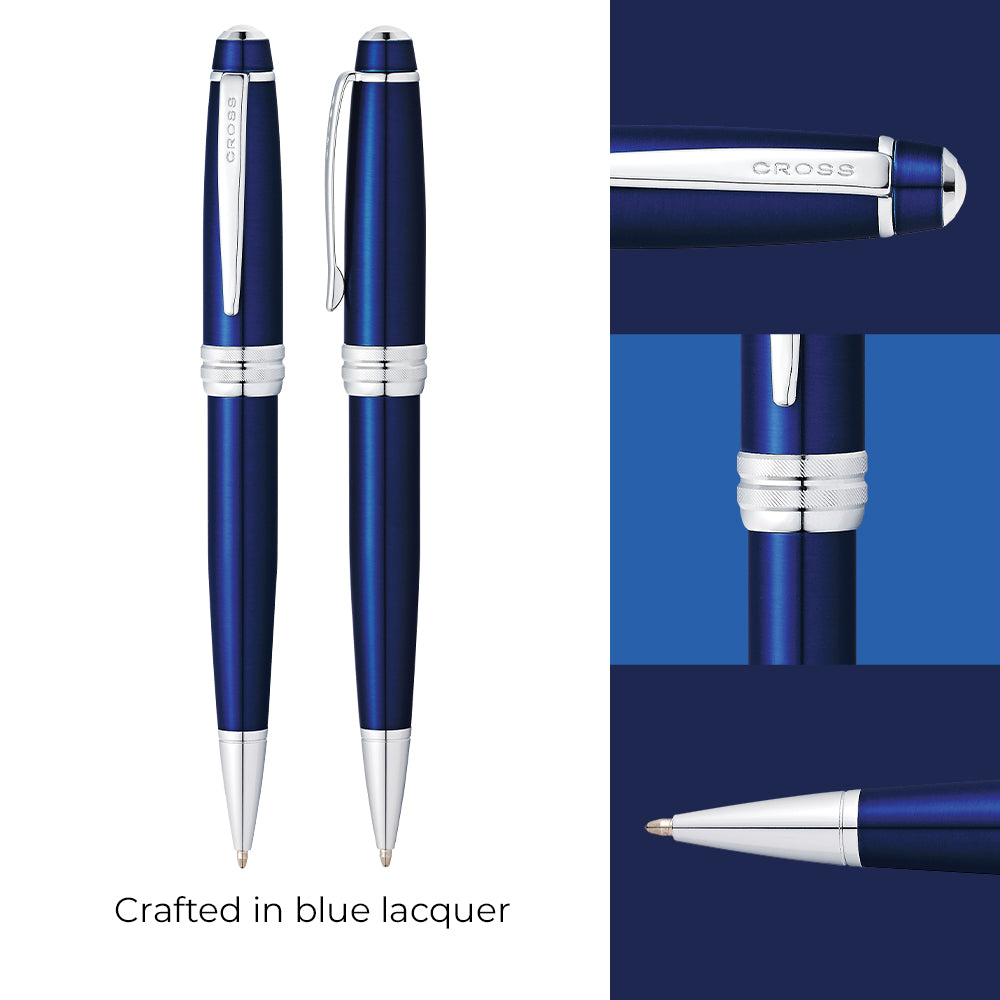 Cross Bailey™ Blue Lacquer With Polished Chrome Appointment Ballpoint Pen - AT0452-12