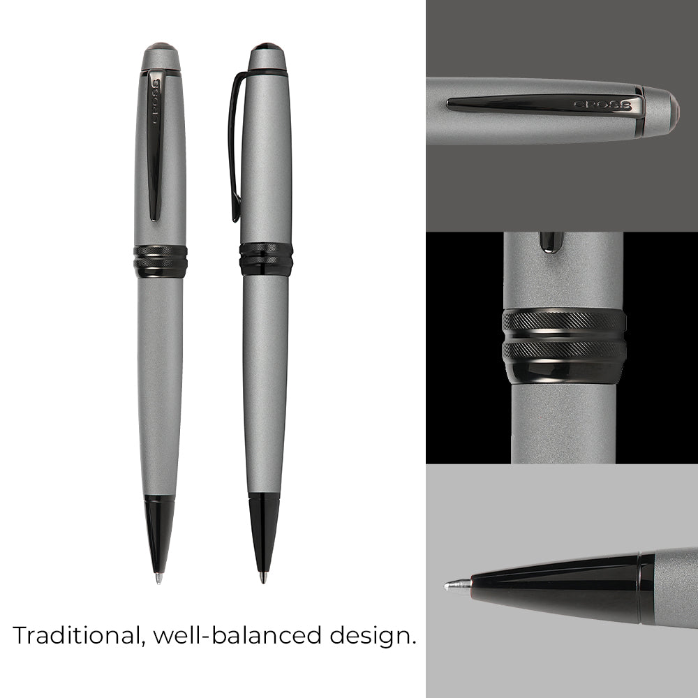 Cross Bailey™ Matte Gray Lacquer With Polished Black Pvd Appointments Ballpoint Pen -  AT0452-20