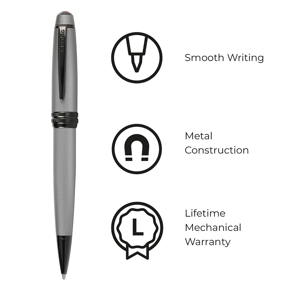 Cross Bailey™ Matte Gray Lacquer With Polished Black Pvd Appointments Ballpoint Pen -  AT0452-20