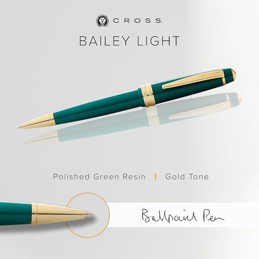 Cross Bailey Light™ Polished Green Resin and Gold Tone Ballpoint Pen AT0742-12