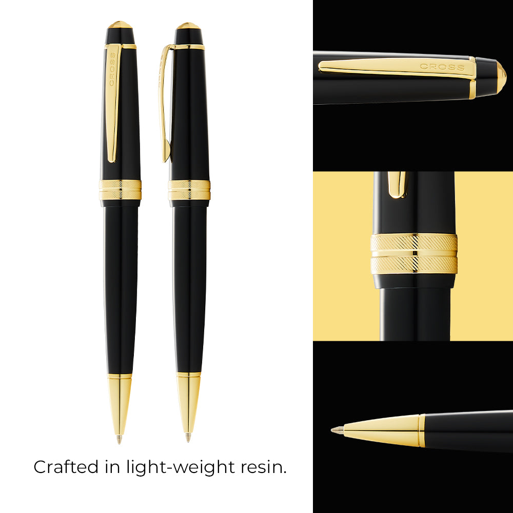 Cross Bailey Light™ Polished Black Resin and Gold Tone Ballpoint Pen AT0742-9