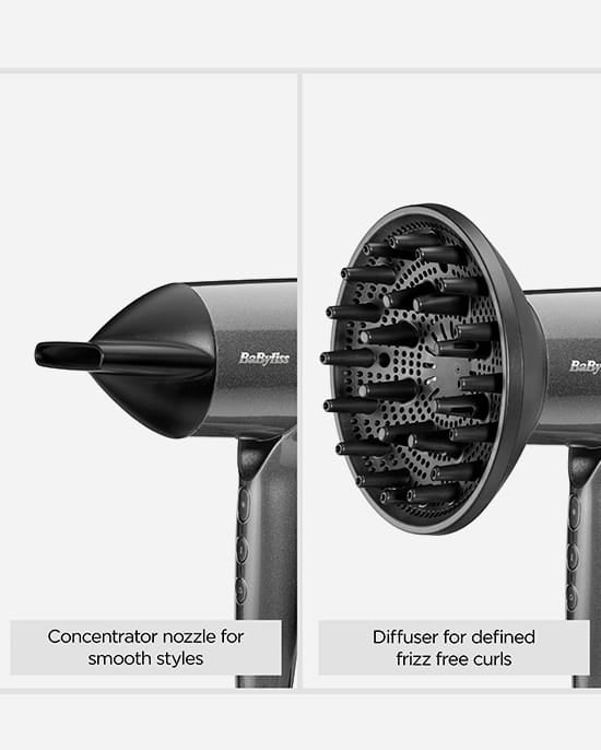 BaByliss Titanium Shine Hair Dryer, Diffuser – BABD6200DSDE (ESMA Certified)