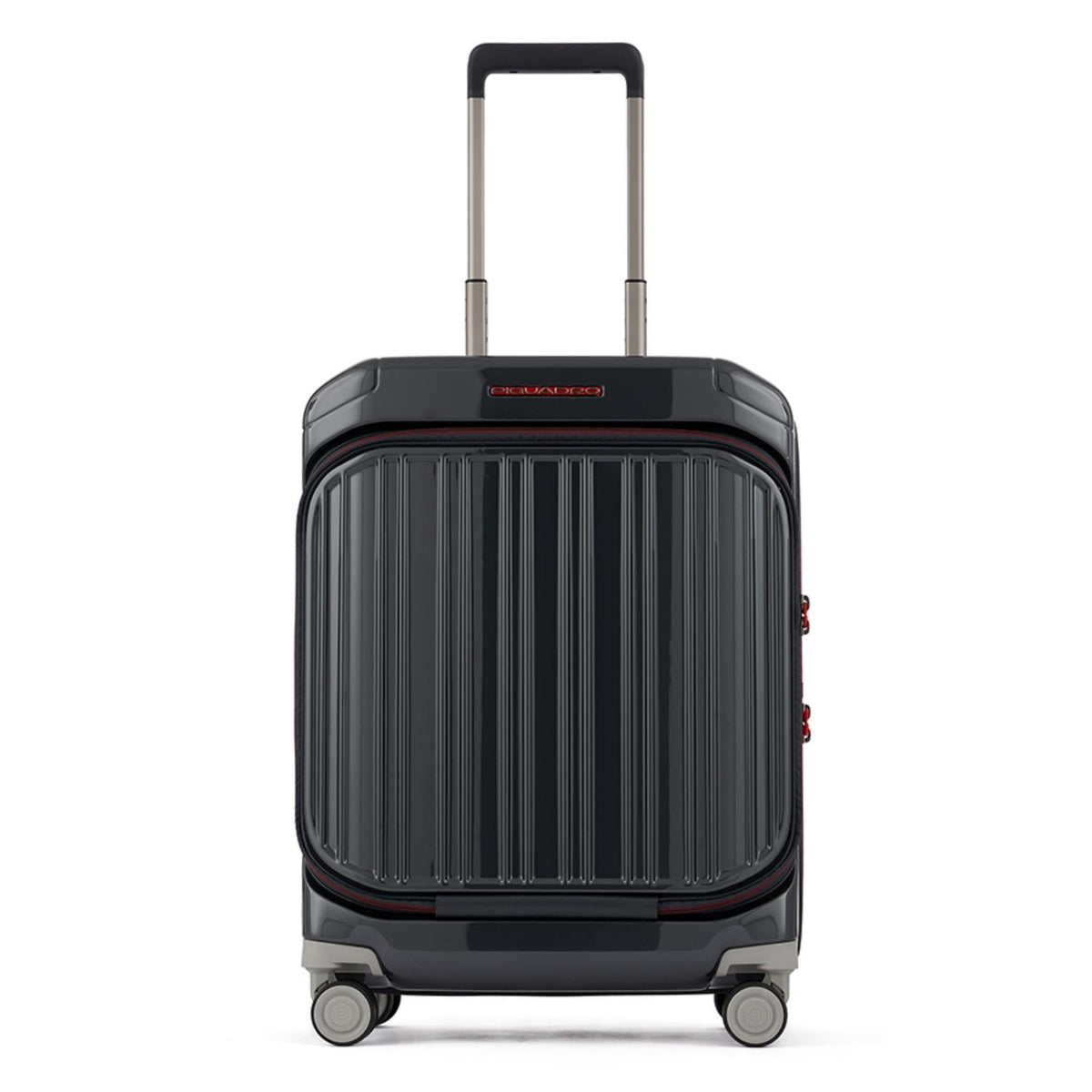 Piquadro Pq-Light Cabin Size Hardside Spinner With Computer And Grey-Red