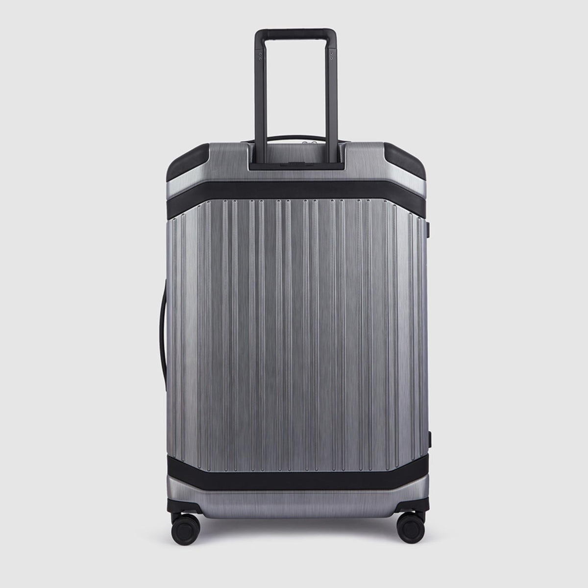 Piquadro Pqlp-Big Size Spinner With Leather Trims Grey-Black